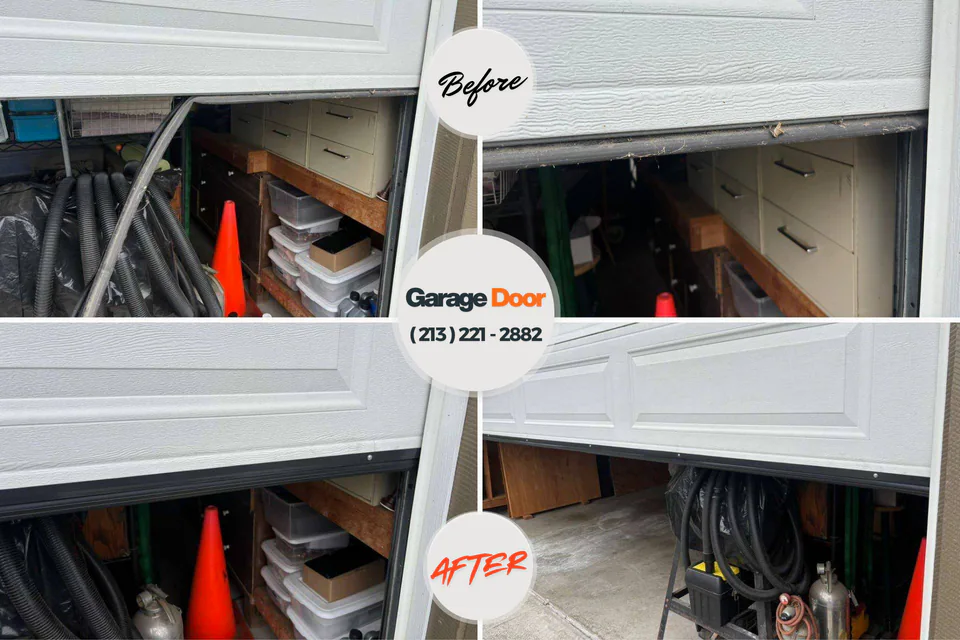 Before and after: garage door repair Summer Set, MO